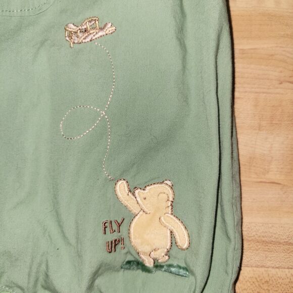 Classic Pooh Baby Romper Green Winnie the Pooh “Fly Up!” Embroidery Outfit 6M - Picture 2 of 10